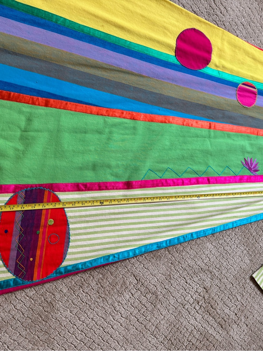Josefa Colorblock Maxi Dress with Bold Geometric Accents - Yellow, Green, Pink - Picture 5 of 12